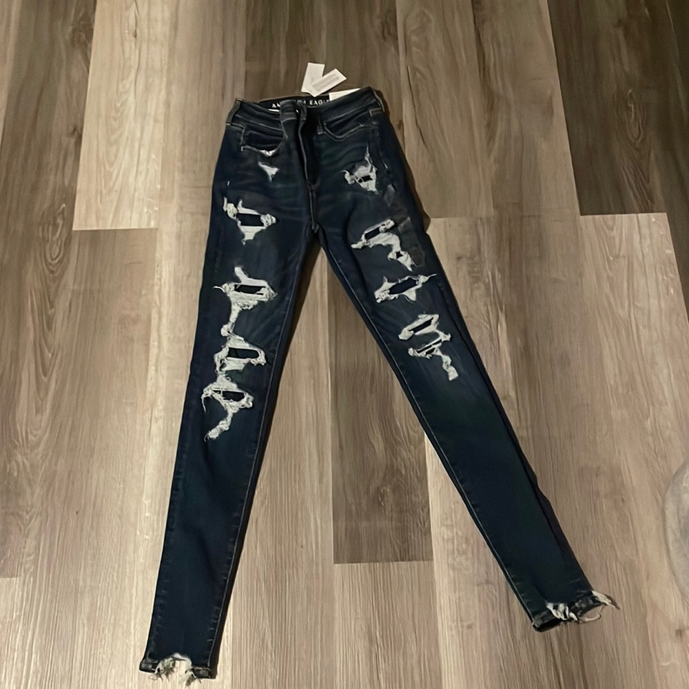 American Eagle Jeggings Dark Wash (distressed)
